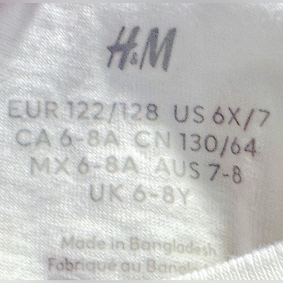 H&M NWOT Sz 6X-7 White Long Sleeve Shirt with Paw Patrol Characters - Picture 4 of 4